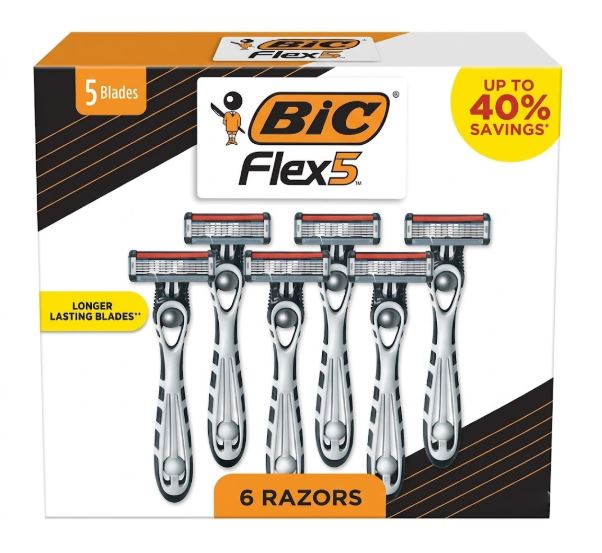 S5FMGP6
6PK  BIC FLEX 5 RAZORS
UPC 070330751453
6 CS/PACK