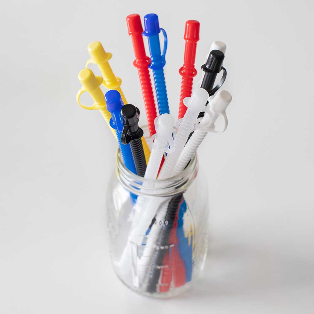 Straws Assorted Caps On 6