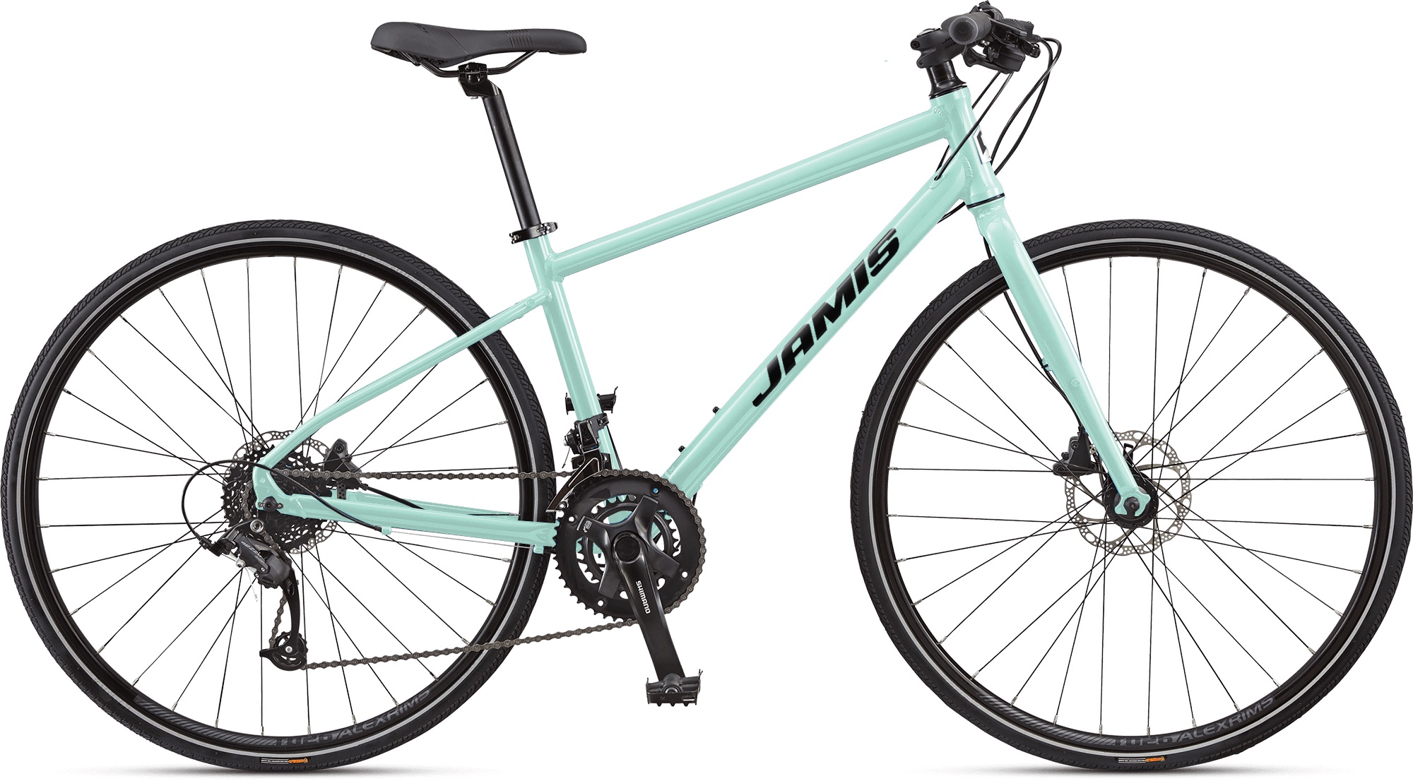 Jamis Allegro A2 - (Sport Hybrid)
Women's Aluminum Frame, Rigid fork
Shimano 2x8 Drivetrain
Tektro Hydraulic Disc Brakes
$849.99