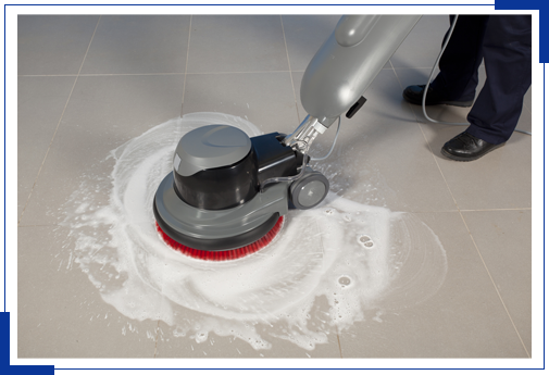 Cleaning Floor With Machine