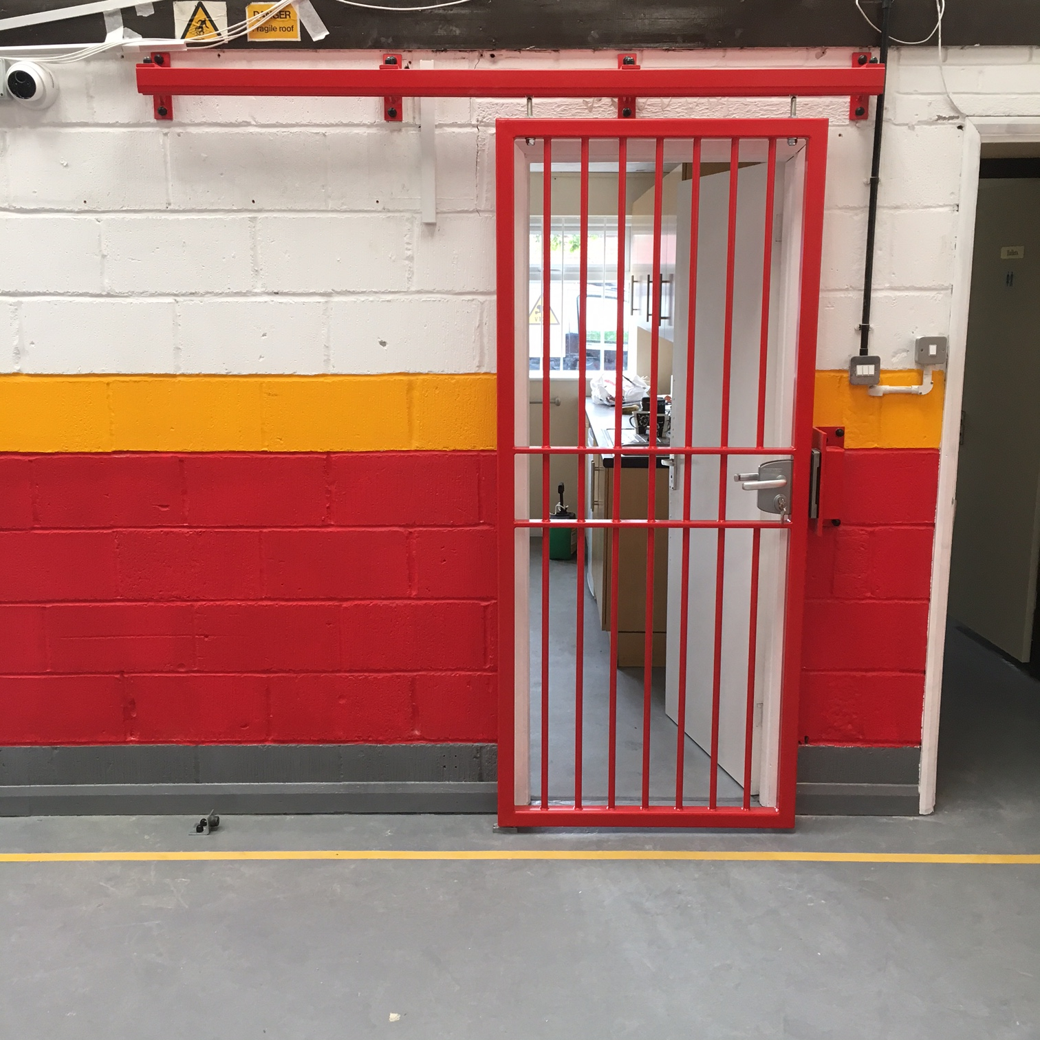 A 'jail style' door created for a clients office to make it more secure when not being occupied. 