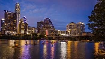 Austin, Texas Downtown Skyline At Night