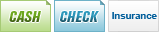 We accept Cash, Checks and Insurance.||||