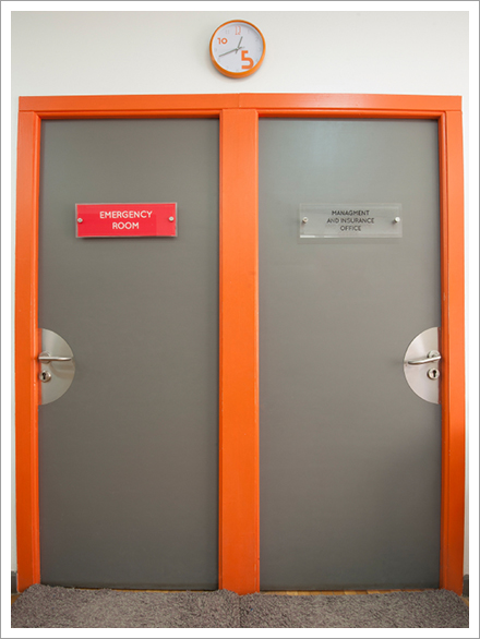 Entry doors in a hospital||||