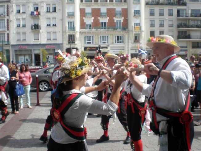 The Merrydowners performing again outside the Tourist Office