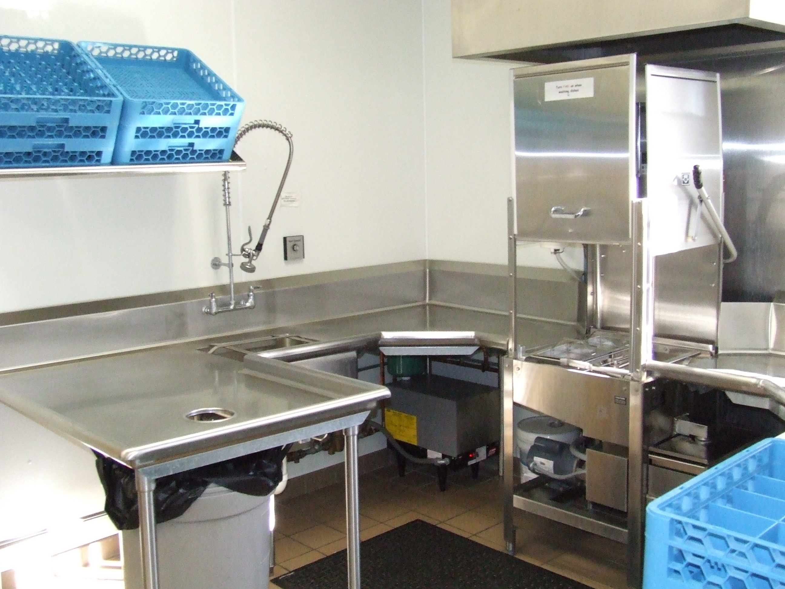 Kitchen - commercial dishwasher area