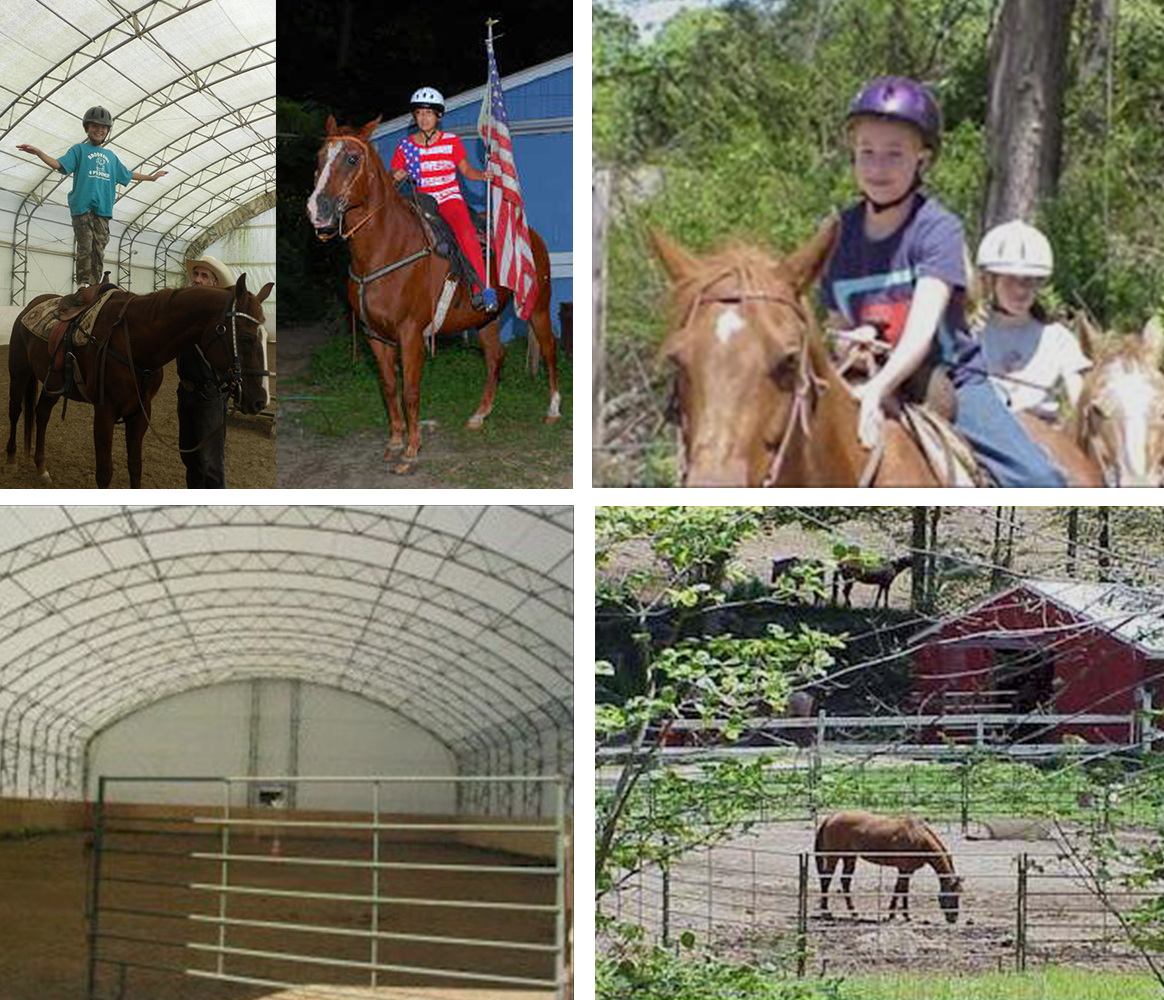 Kid Standing on Horse, Color Guard, Kids on Horse, Tent Inside, Barn
