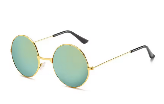Runde Sonnenbrille. Polarisierte Brillen für Damen und Herren. Angelbrille, Campingbrille, Wanderbrille, Autofahrerbrille oder Fahrradbrille. Klassische Sonnenbrille mit UV400-Filter - Grün