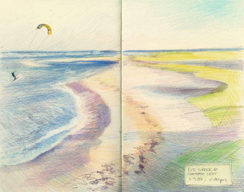 Kite surfers at Chatham Light Beach