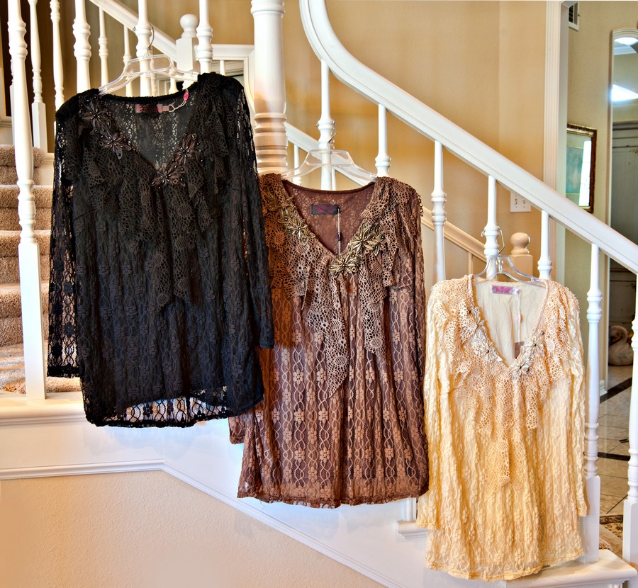 Stretch Lace Tops||||