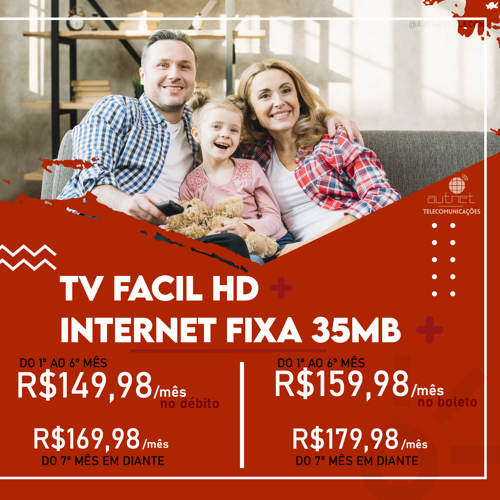 Combo TV, Internet e Fixo  Planos a partir de R$79,89