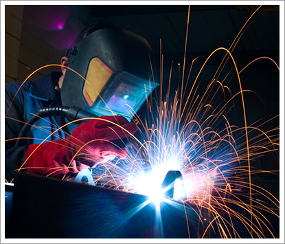 Welder creating sparks||||