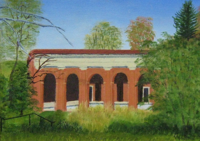 Hofstra, Remains of Spring House, Sweet Springs, WVA, 9" x 12" Oil