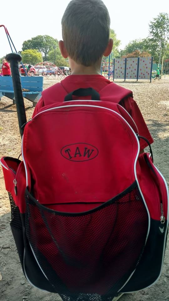 Red Backpack With Name Embroidery