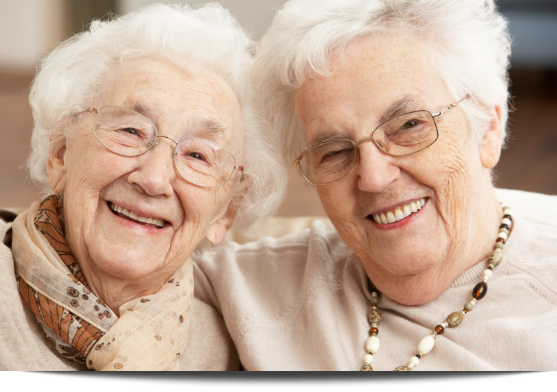 Two Senior Women Friends Care Center||||