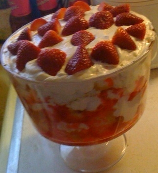 Strawberries/Cream/Glass Dish||||