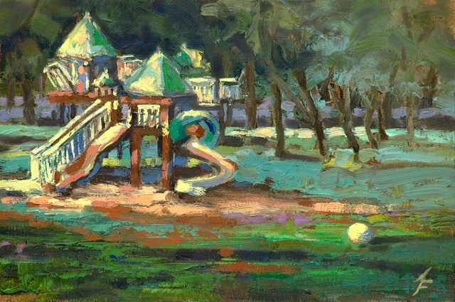 Fink, Playtime, 6x9 Oil 