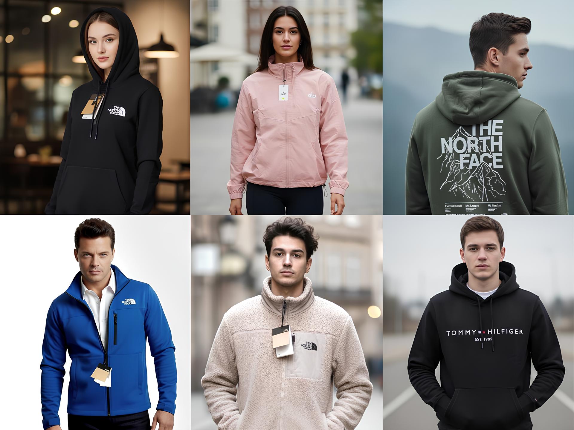 Tienda de ropa moderna con estantes organizados y ventanas grandes que permiten la entrada de luz natural.