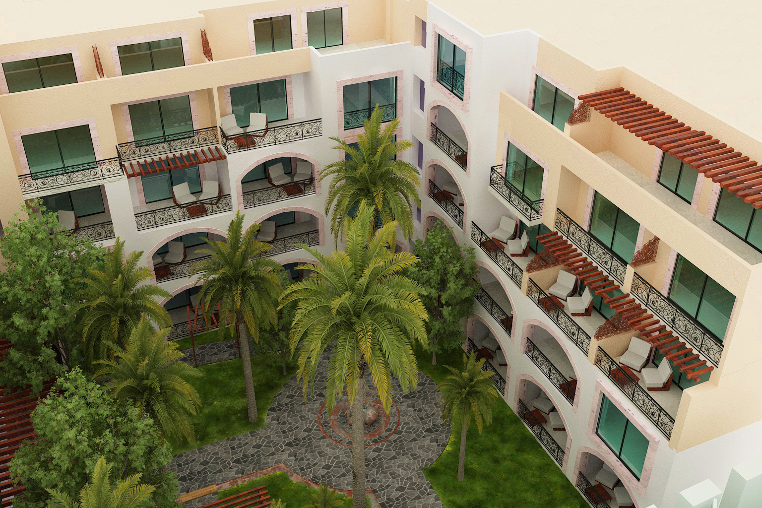 Modern living room with a large sofa