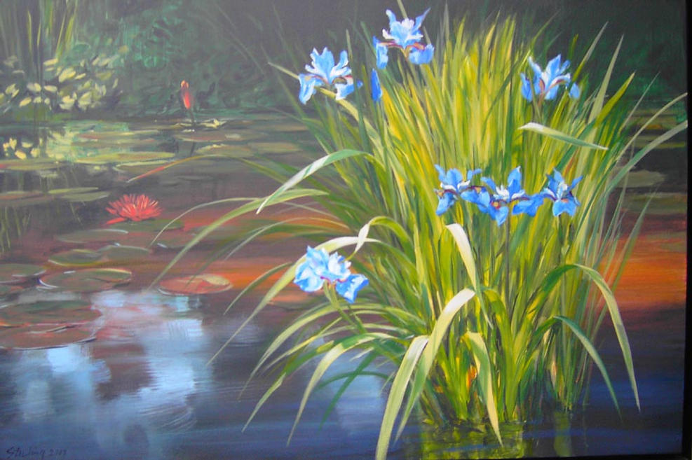 Iris in Afternoon Sun 24x36 SOLD