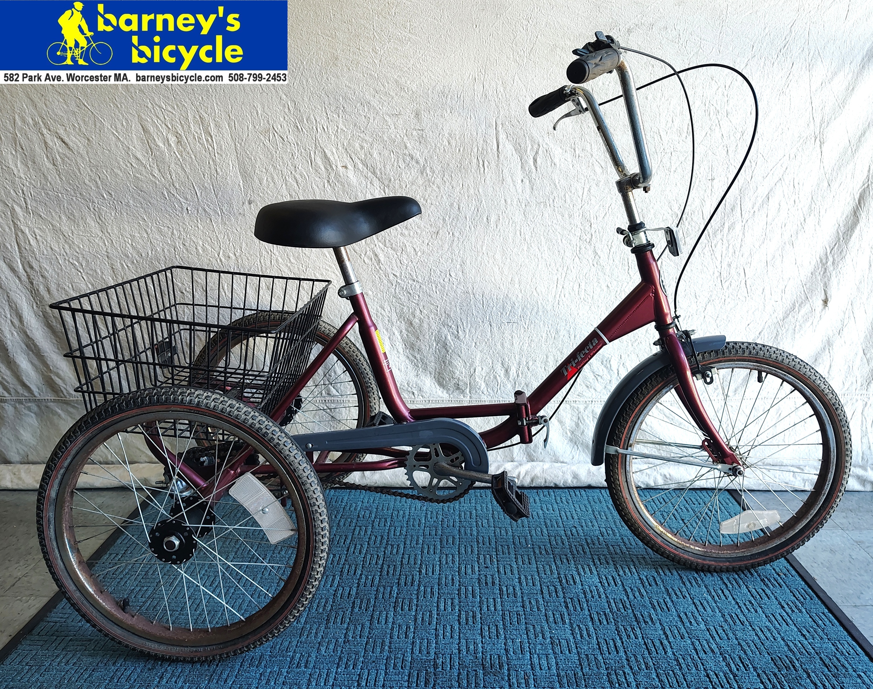 Worksman Folding Adult Trike
20" wheels, 3-spd
Price $389 (Condition: Barely Ridden, Some Rust from Storage)

