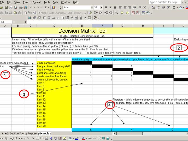 Decision Matrix Tool - Excel - Thorsten Consulting Group Decision Matrix Tool - Excel - Thorsten Consulting Group