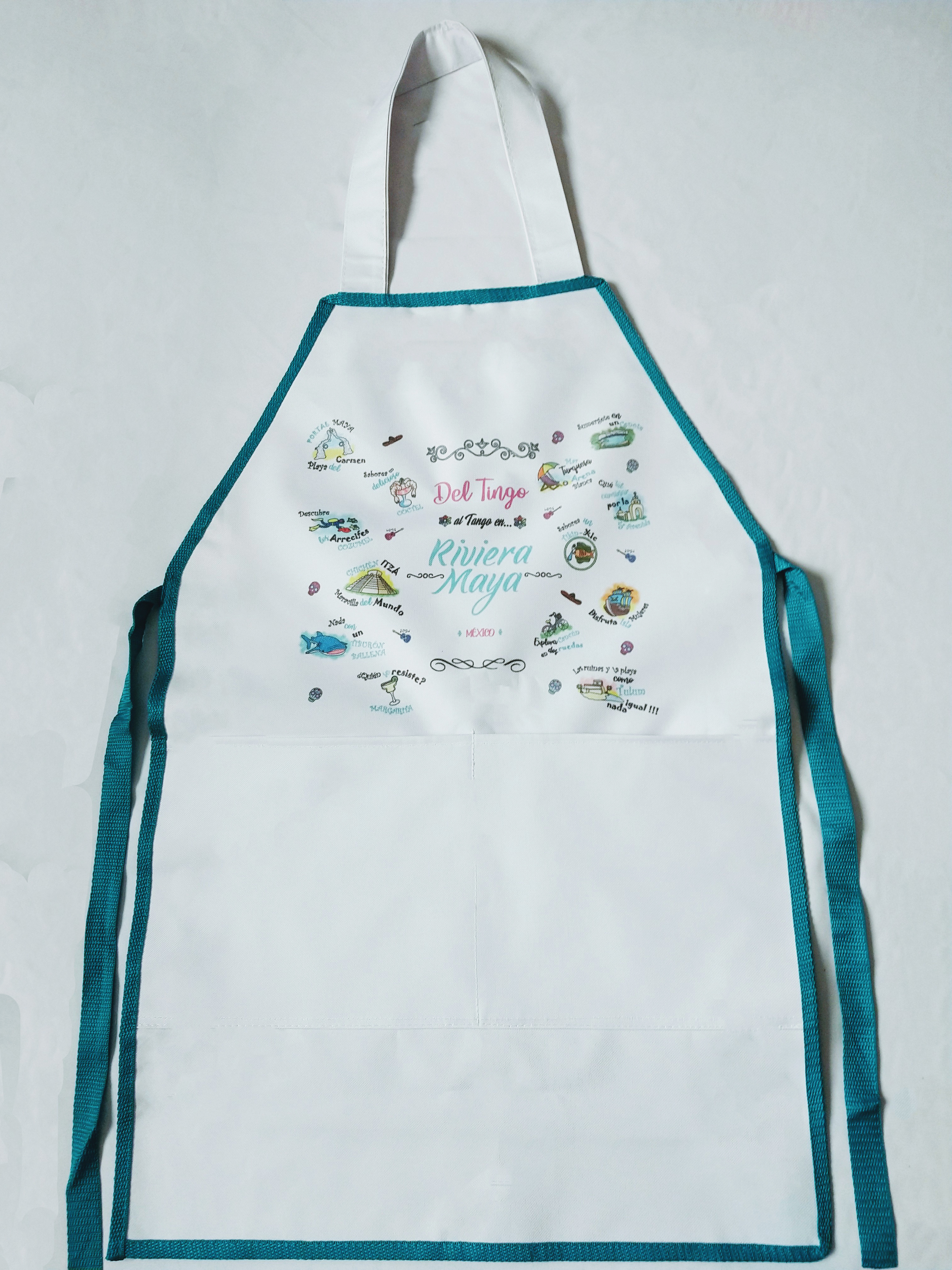 MANDIL  DE TELA PLASTIFICADA CON BOLSAS
50cm Ancho
75cm Alto de Pechera