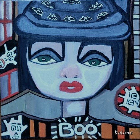 SOLD FROM VACANCY GALLERY
Title BOO 12 x 12 acrylic on canvas Kelene 2022