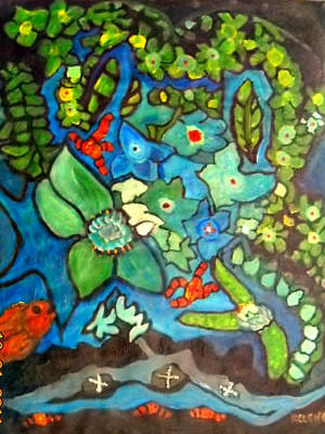 SOLD Title: Ocean life. Paint on paper. All artwork copyrighted©.