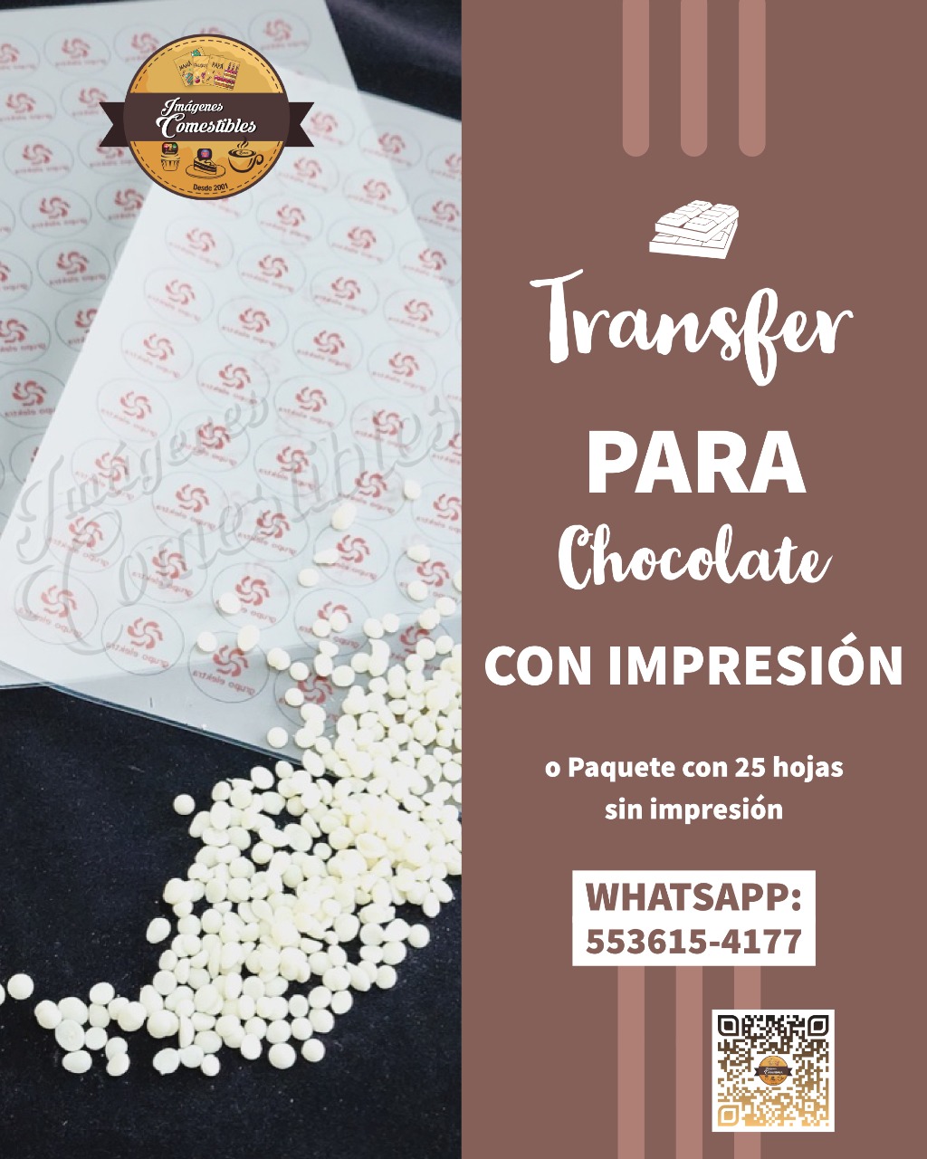 Impresión en Transfer para chocolate