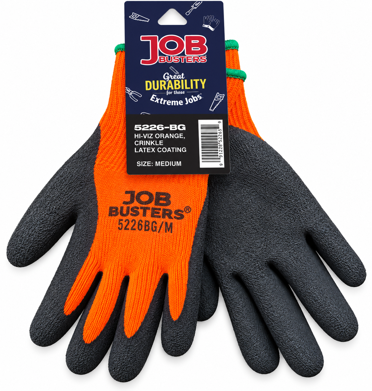 ORANGE WORK GLOVE
MEDIUM
ITEM # 5226-BG-M
144 CS/PK