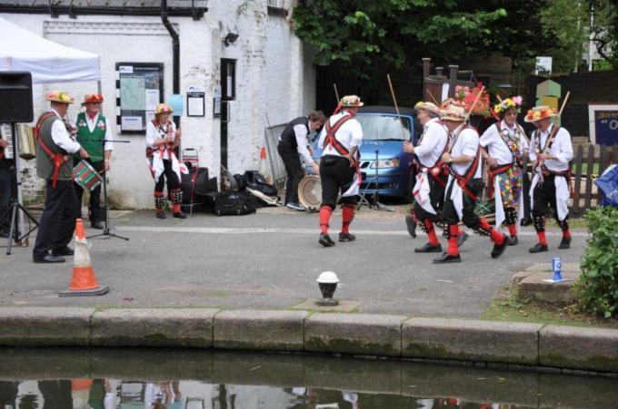 Continuing to circle round in the Sword Dance