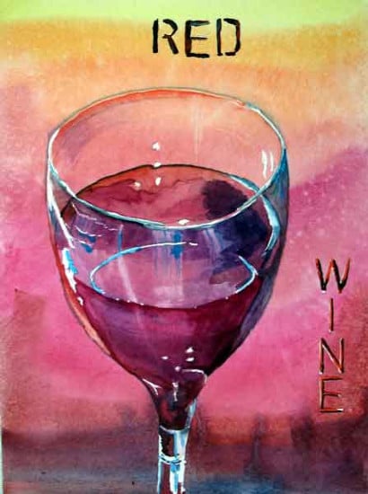 Red Wine ..... Watercolour