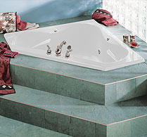 Corner whirlpool tub