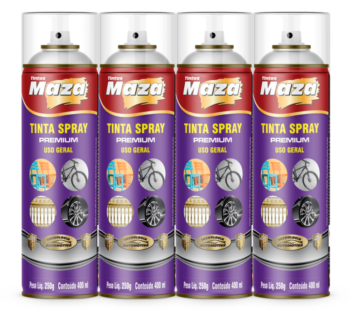 TINTA SPRAY 
VERNIZ ACRÍLICO 
BRILHANTE MAZA