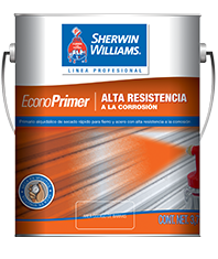 ECONO PRIMER Alta Resistencia Contra la Corrosión de Sherwin Williams es un primario de secado rápido de uso en superficies de fierro y acero. Puede ser recubierto con esmaltes acrílicos o alquidálicos