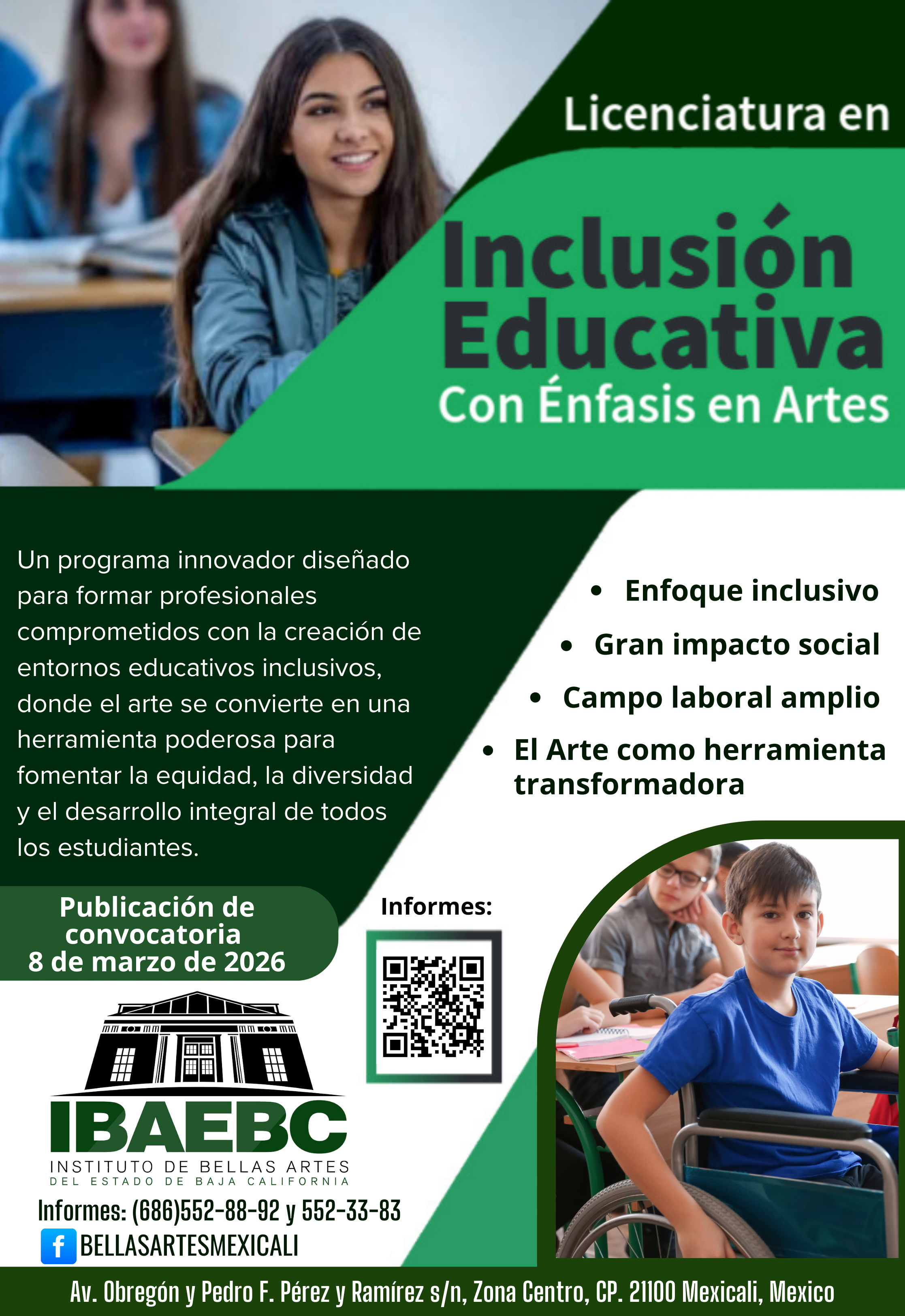 Oferta de la Licenciatura en Inclusión Educativa
20206-207
