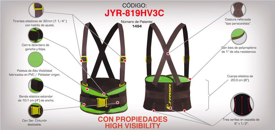 FAJA CON 3ER CINCHO Y TIRANTES
ALTA VISIBILIDAD