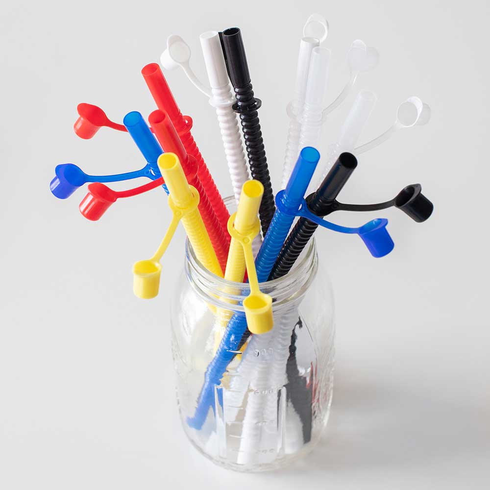 Straws Assorted Caps Off 6