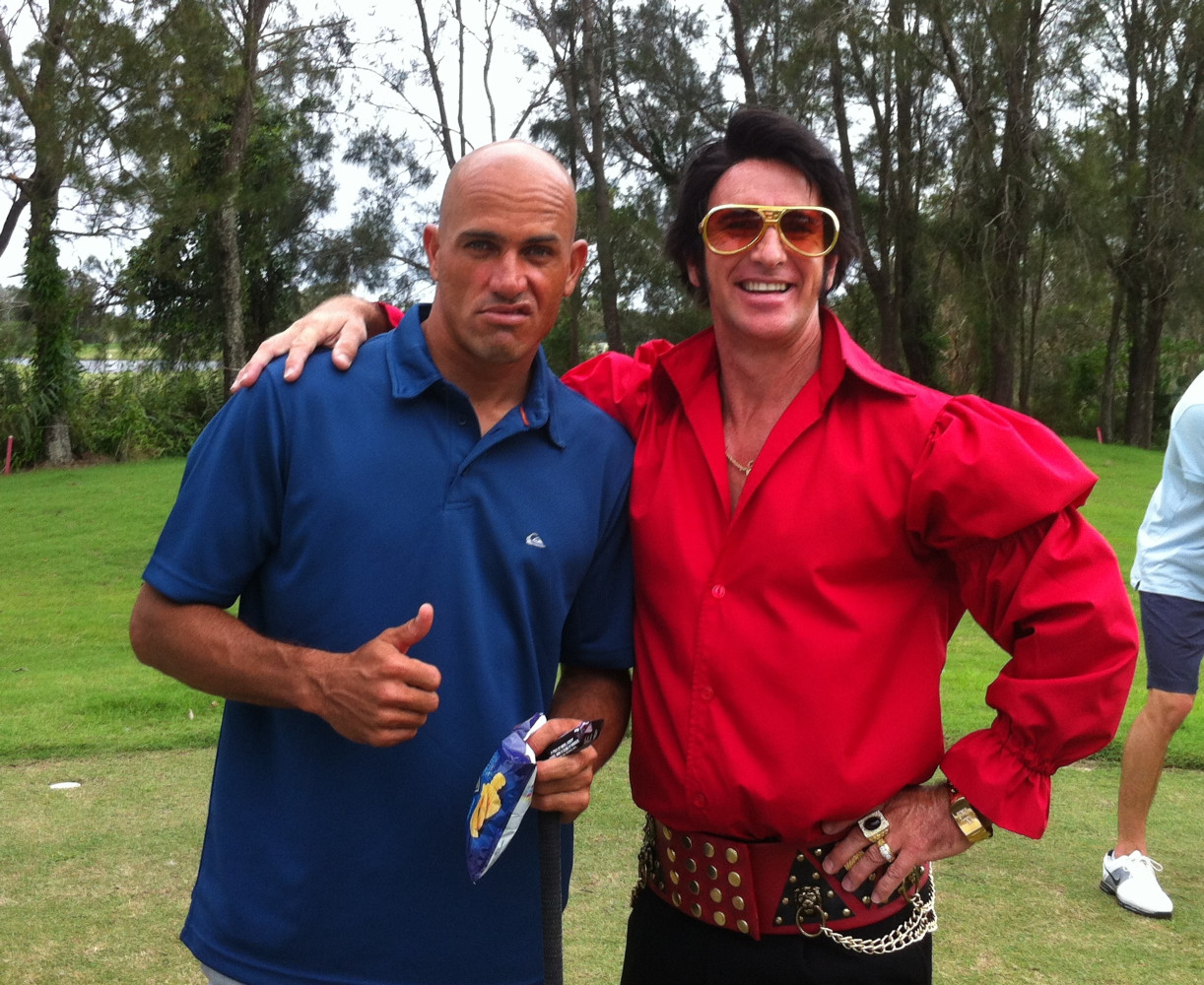 Kingsley Rock with 11 time World Surfing Champion Kelly Slater.