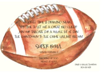Big Football Super Bowl Party Invitations