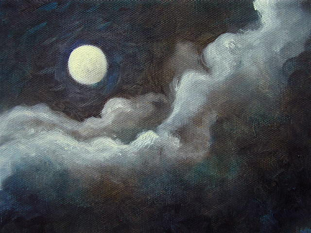 Moon Magic - 6"x 8" Oil on Stretched Canvas  Sold