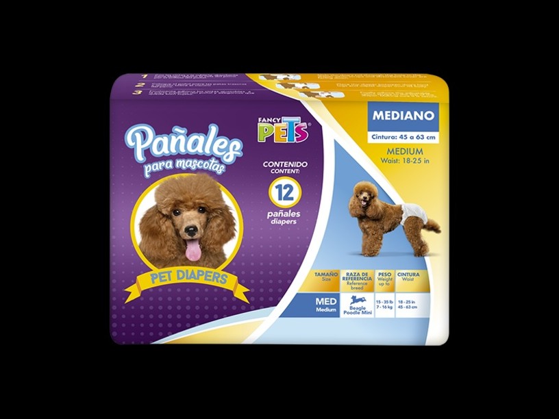 FL1913 PAÑALES MED P/PERRO
 12 PIEZAS