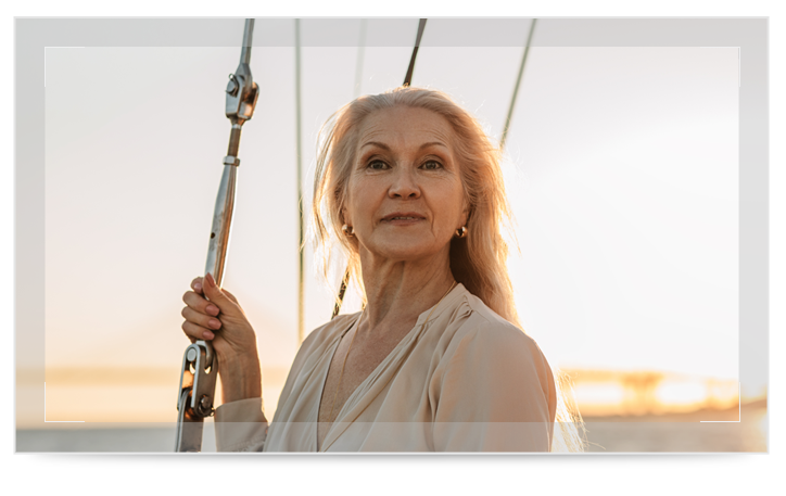 A senior woman enjoying the sun A senior woman enjoying the sun
