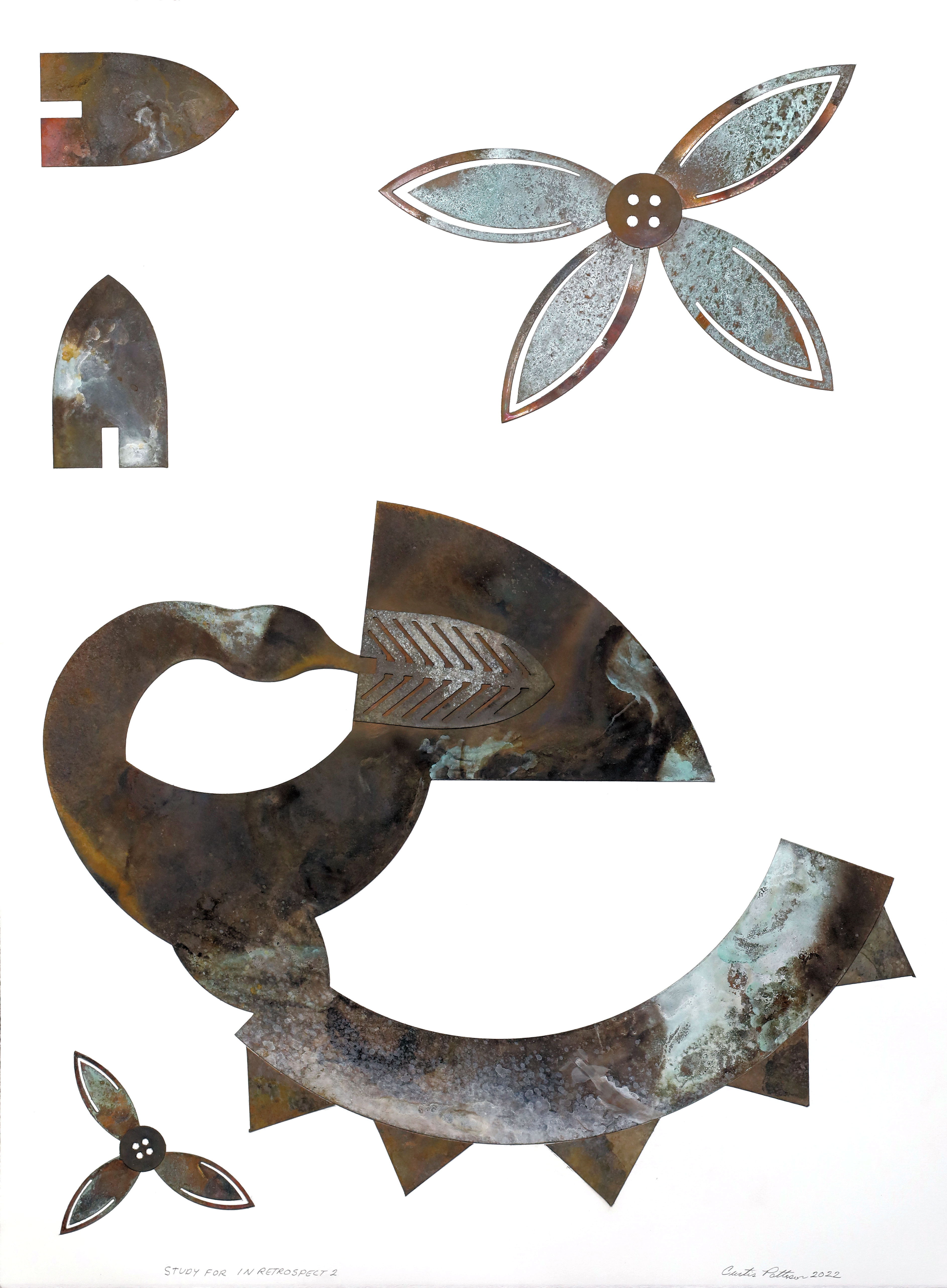 Study for In Retrospect 2, 2022
Copper Collé with Hot Patina