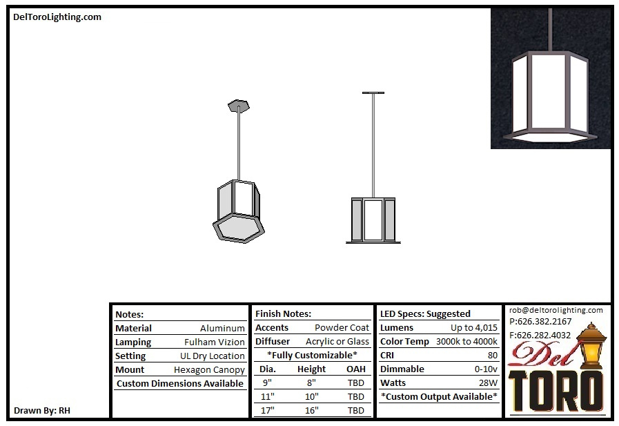 223P-Hex Lantern Pendant