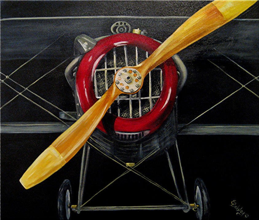 New Painting of the "Spad VII" (First One Sold), Acrylic, 30x36 Gallery Canvas  On loan to AFMC HQ, WPAFB, OH