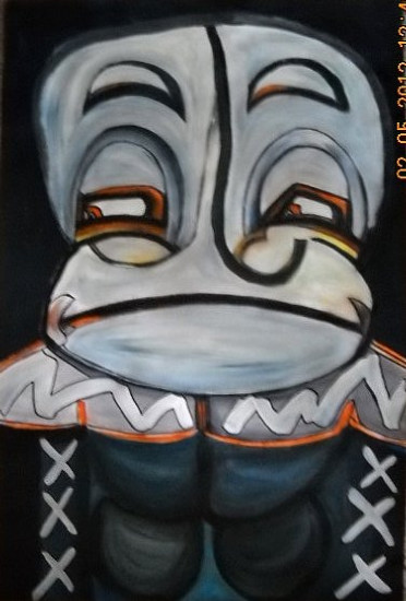 SOLD I see you. Paint on paper.  SOLD AT RAW ART EVENT. All artwork copyrighted©.