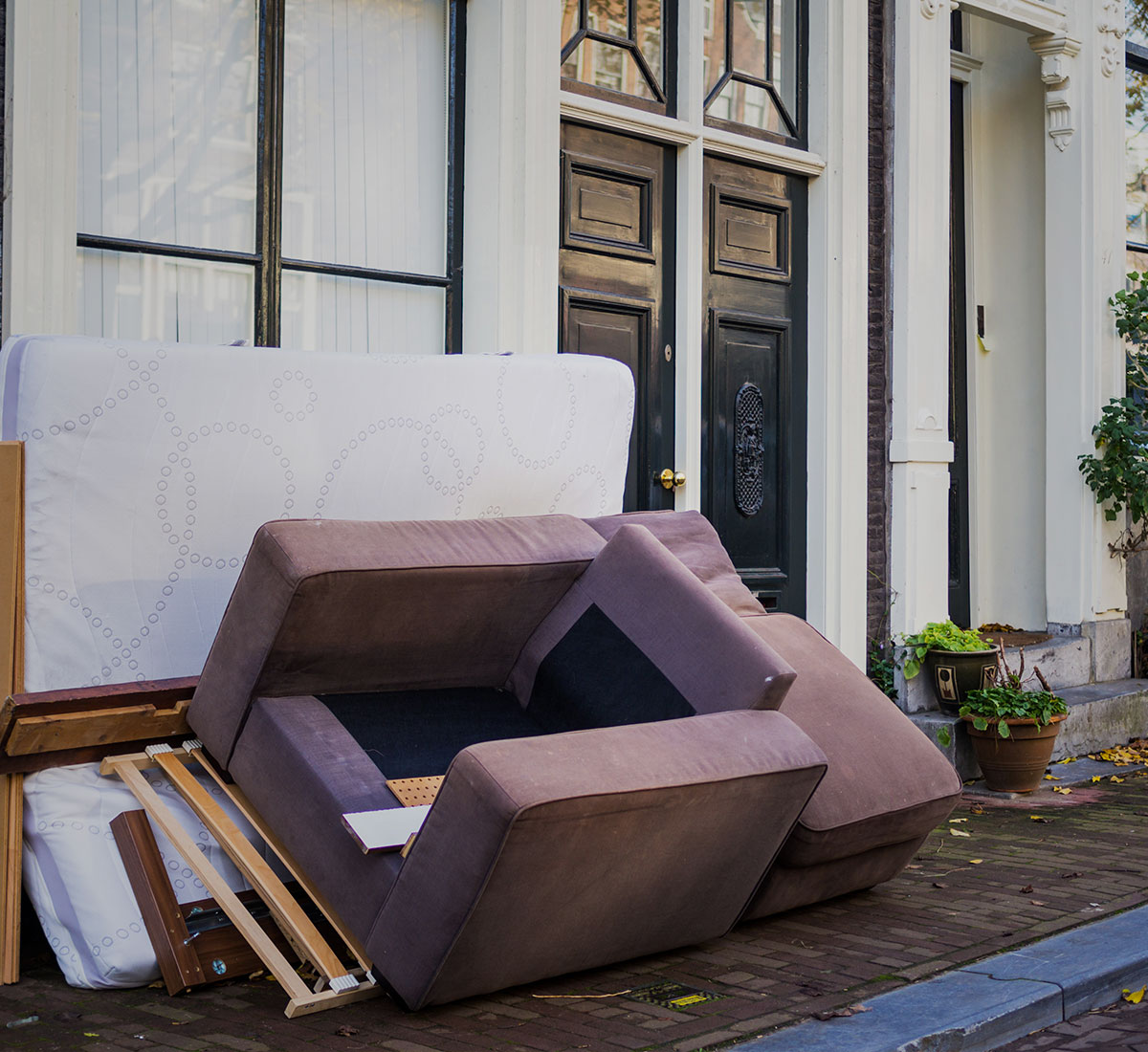 Used Furnitures in Front of a House