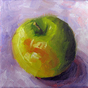 Little Green Apple ~ 3" x 3"  Oil on Stretched Canvas  $39
SOLD